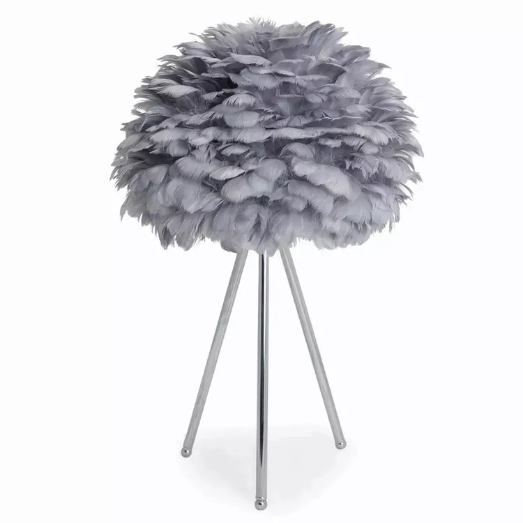 Grey feather cheap table lamp